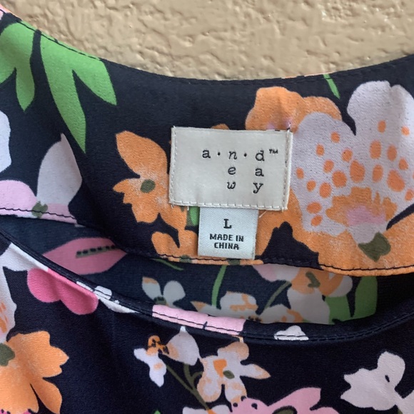 A new day multicolor top. Size large.  Blue orange pink and white - Picture 2 of 7